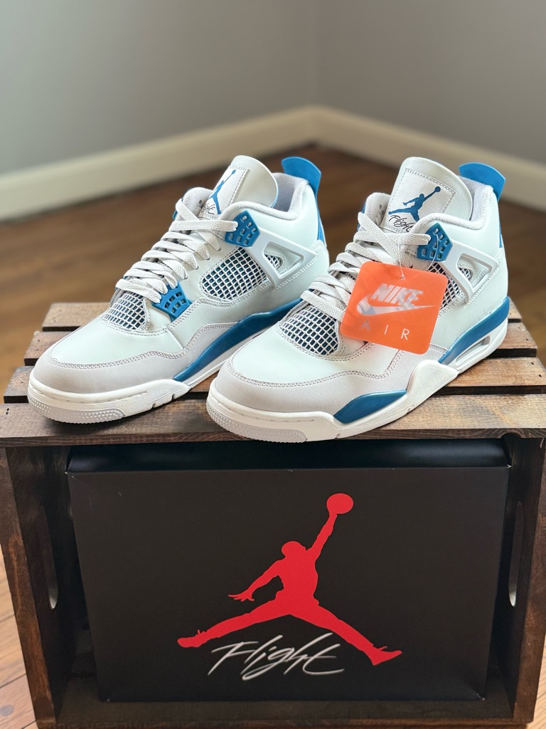 Nwt Original Jordan Air Jordan 4 White Blue